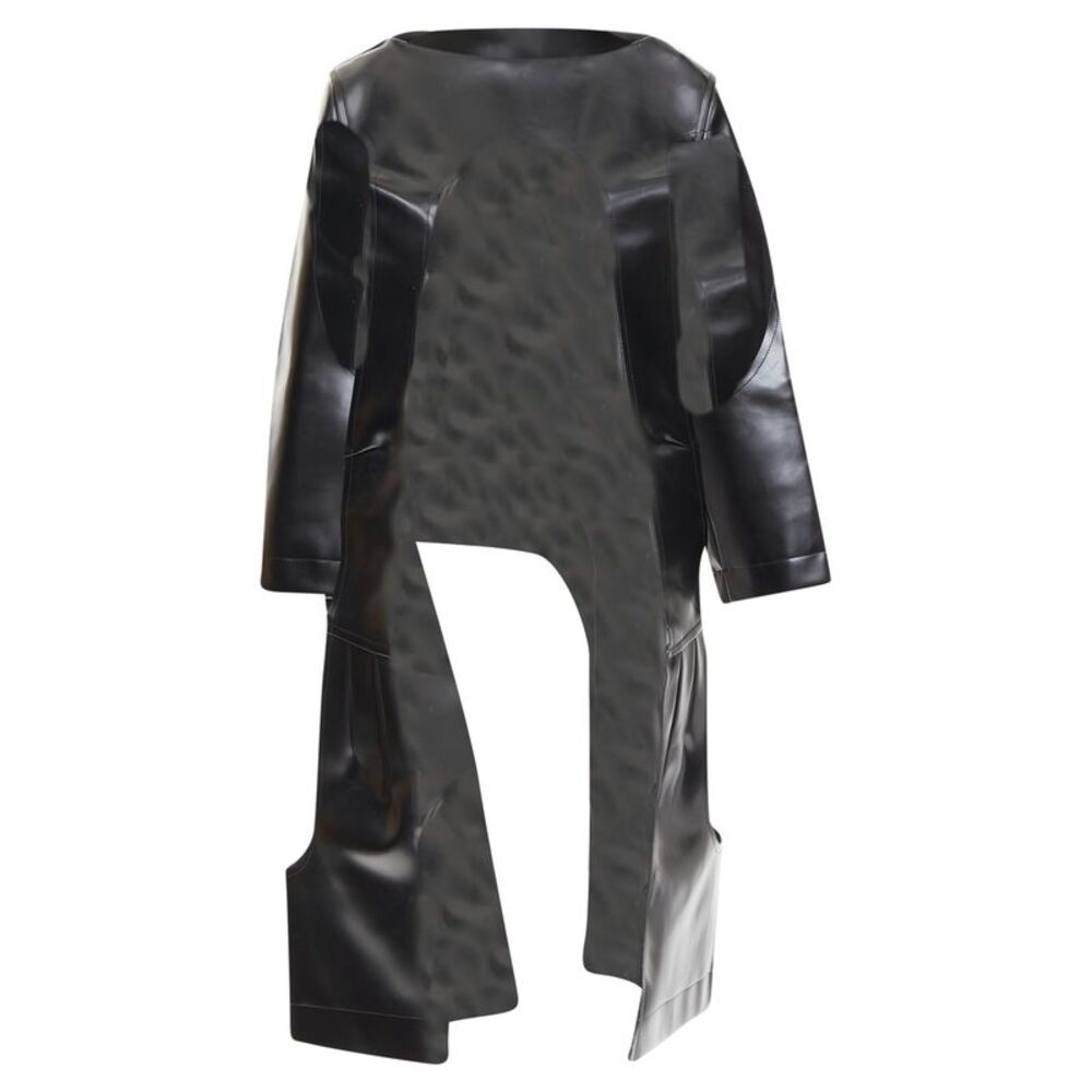 Comme des Garcons black faux leather open frame cut out top